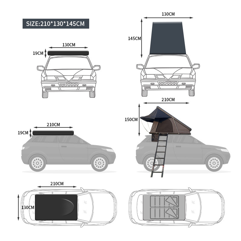 Erhöhtes dreieckiges Diagonaldachzelt