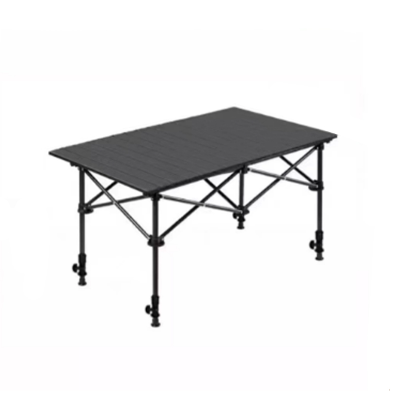 Holzmaserungs-Camping-Rolltisch