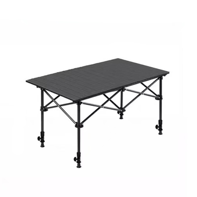 Holzmaserungs-Camping-Rolltisch