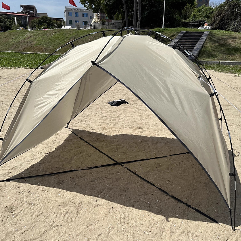 MSBT121 Beigefarbenes, einlagiges Strandzelt mit Sonnenschutz