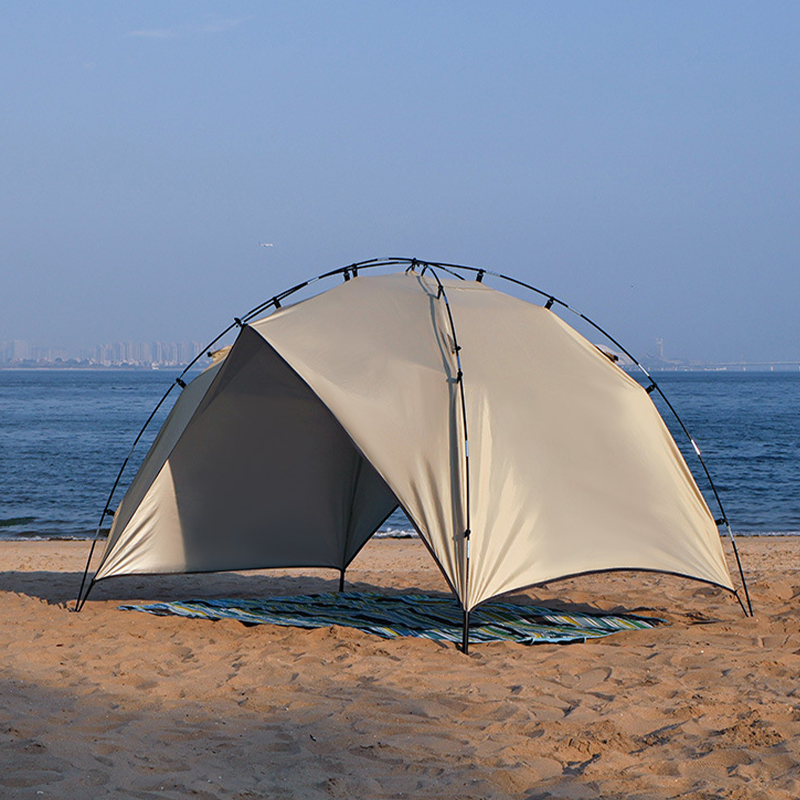 MSBT121 Beigefarbenes, einlagiges Strandzelt mit Sonnenschutz