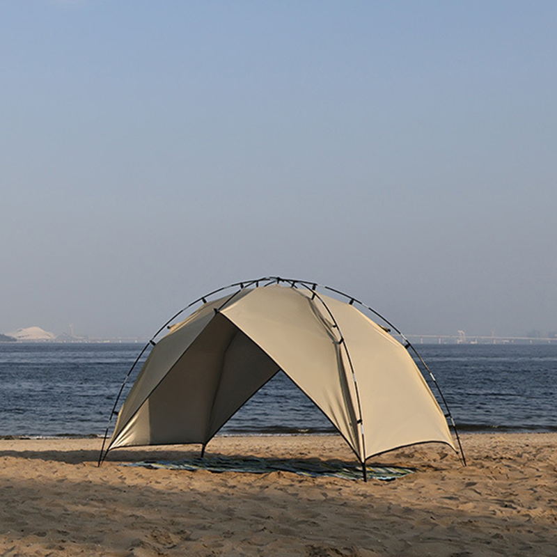 MSBT121 Beigefarbenes, einlagiges Strandzelt mit Sonnenschutz