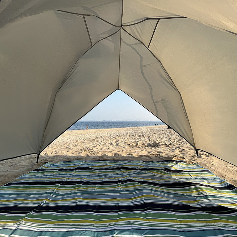 MSBT121 Beigefarbenes, einlagiges Strandzelt mit Sonnenschutz