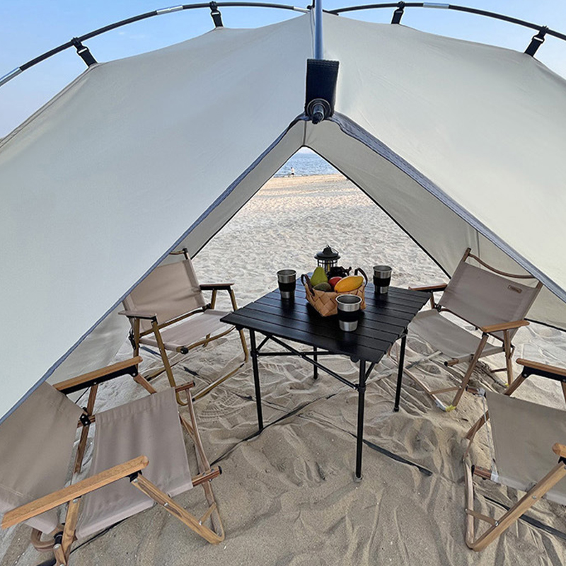 MSBT121 Beigefarbenes, einlagiges Strandzelt mit Sonnenschutz
