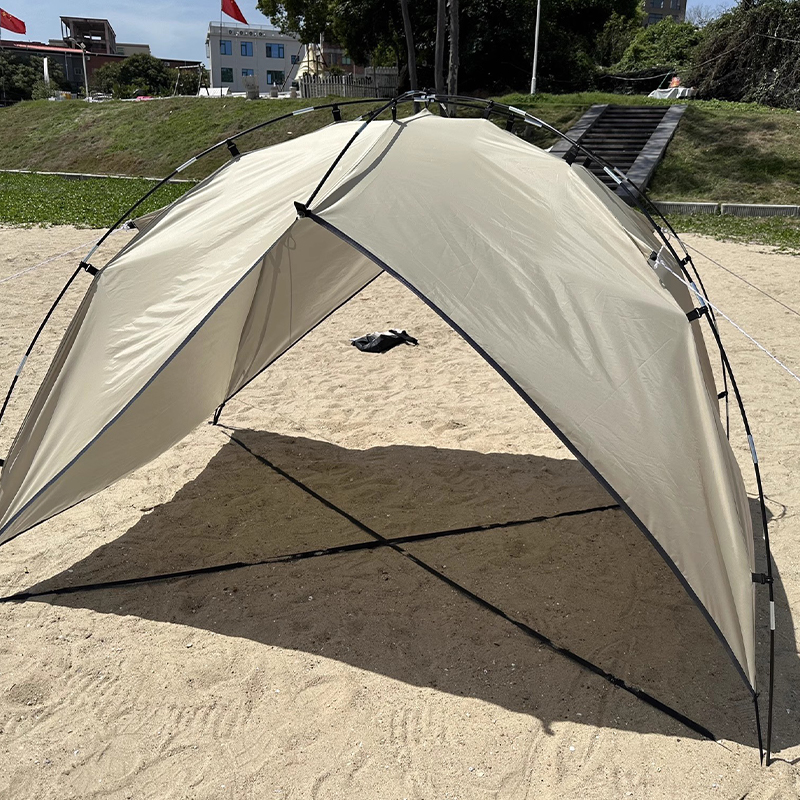 MSBT121 Beigefarbenes, einlagiges Strandzelt mit Sonnenschutz