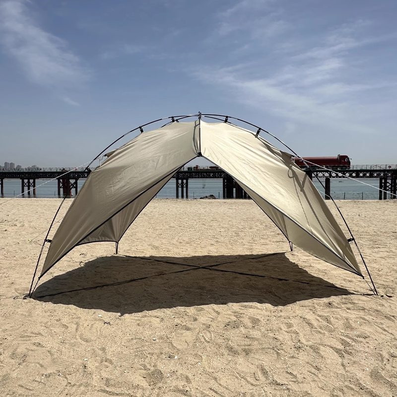 MSBT121 Beigefarbenes, einlagiges Strandzelt mit Sonnenschutz