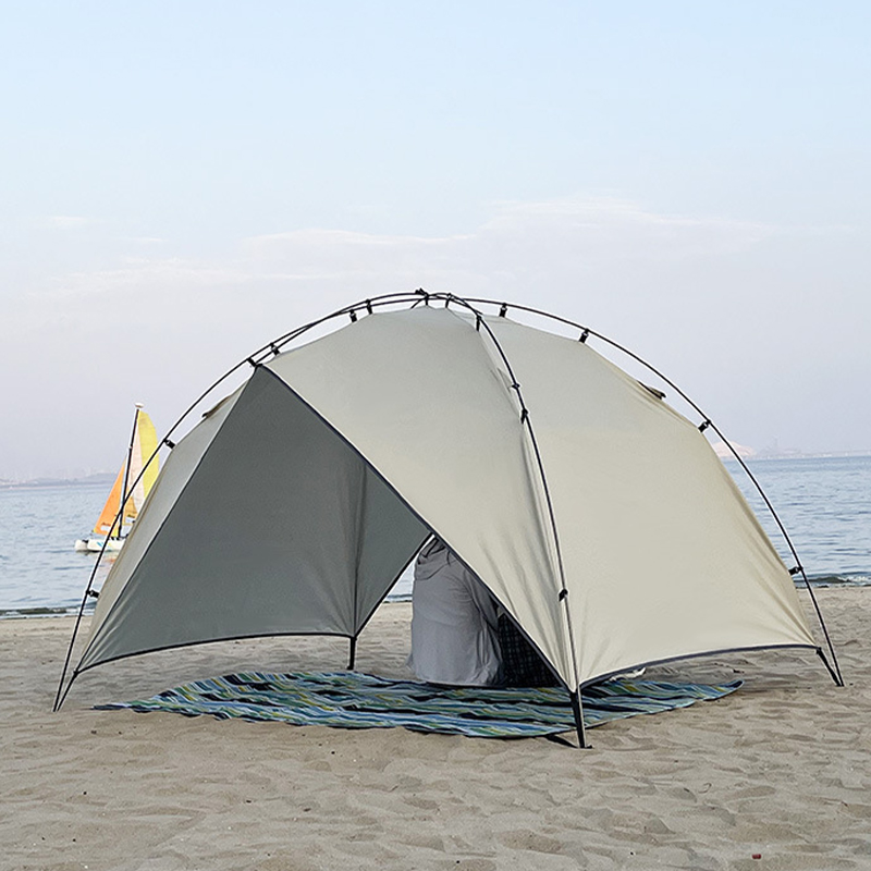 MSBT121 Beigefarbenes, einlagiges Strandzelt mit Sonnenschutz