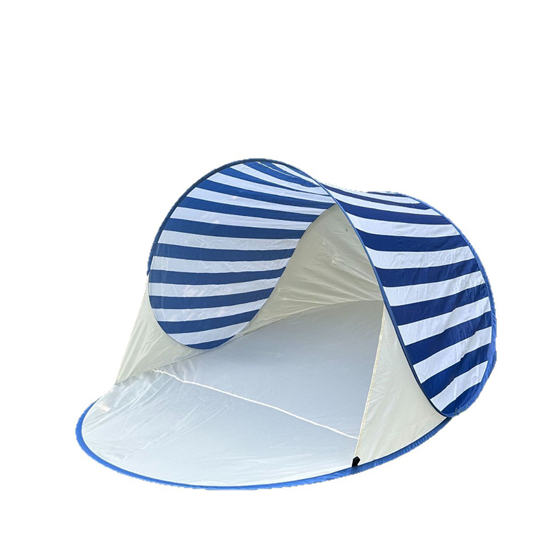 Blau gestreiftes doppellagiges Strandzelt