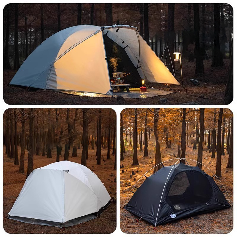 Doppelschichtiges Campingzelt mit Aluminiumstangen