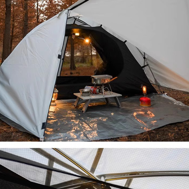 Doppelschichtiges Campingzelt mit Aluminiumstangen