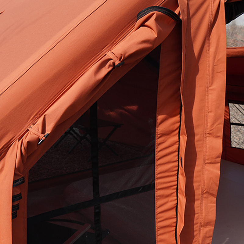 Orangefarbenes aufblasbares Zelt aus Polyester-Baumwolle