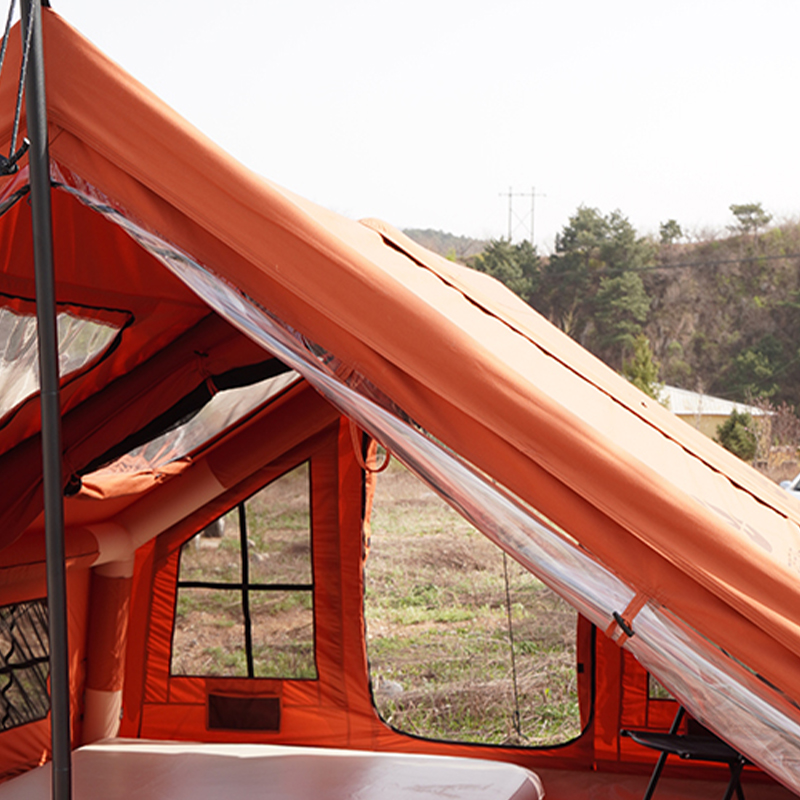Orangefarbenes aufblasbares Zelt aus Polyester-Baumwolle
