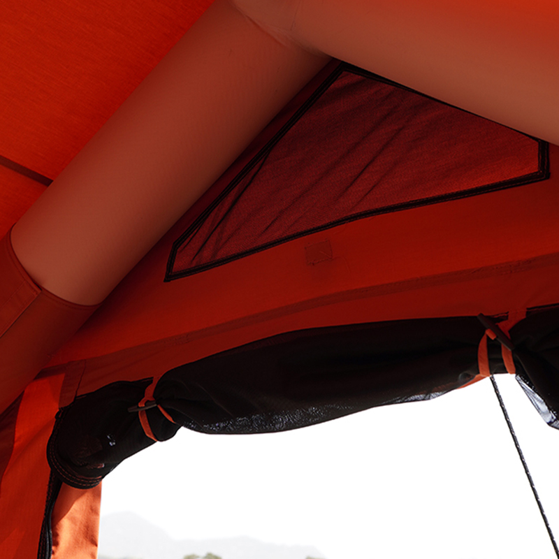 Orangefarbenes aufblasbares Zelt aus Polyester-Baumwolle