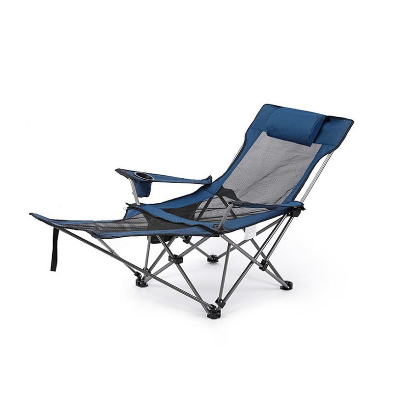 Strand-Loungesessel aus Oxford-Stoff, Karbonstahl