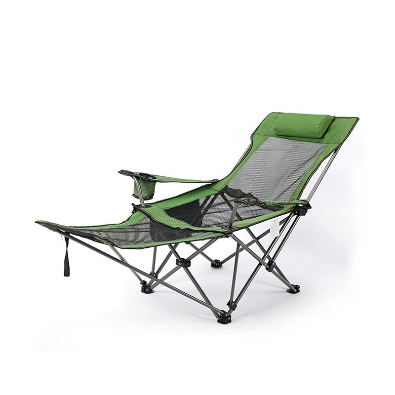 Strand-Loungesessel aus Oxford-Stoff, Karbonstahl